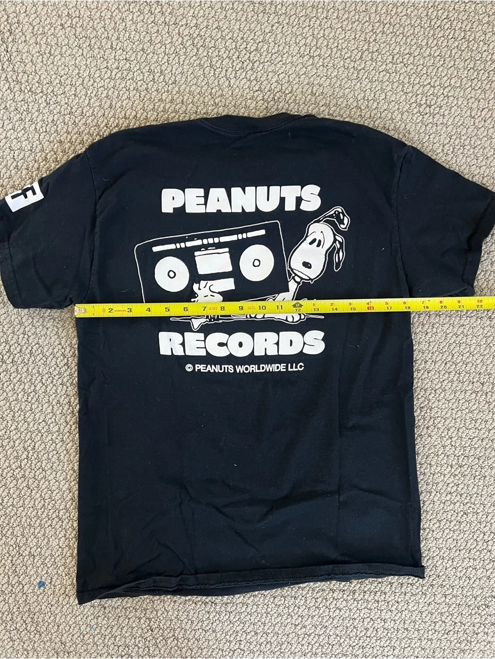 Peanuts Black & White Snoopy Records Dog Tee by Peanuts